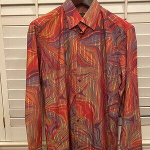 JHANE BARNES BUTTON DOWN LONG SLEEVE PARTY SHIRT SIZE M